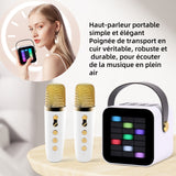 Machine de karaoké haut-parleur bluetooth 2000mAh avec 1 micro bluetooth5.3 portable lumières colorées machine de karaoké portable