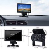 Caméra de recul-2PCS Écran HD sans fil de 7pouces Double entrée vidéo Caméra étanche et anti-choc Compatible avec différents modèles