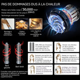 Brosse à cheveux 5 en 1 Ions négatifs peigne fer à boucler automatique peigne à coiffer pour cheveux raides et bouclés fer à boucler