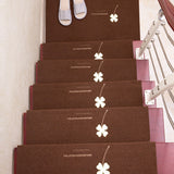 Tapis d'escalier 5 pièces Tapis d'escalier en bois massif Tapis d'escalier pivotant Villa antidérapant Sans colle
