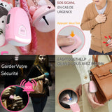 Alarme personnelle 6x4cm alarme porte-clés portable d'extérieur alarme personnelle lumière chargement de type C avec de la lumière