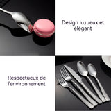 ouverts de table 4 ensembles de 20 pièces Ensemble de couteaux fourchettes et cuillères à steak ondulés de style occidental