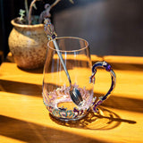 Tasse en verre émaillé 350ML Mug en verre rond à couronne universelle Tasse en cristal Tasse à café en verre Nouveau mug en verre