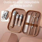 oupe ongles 7 pcs ensemble complet de coupe-ongles anti-éclaboussures beauté des ongles Avec cure-oreilles et tondeuse à sourcils