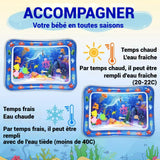 Tapis d'eau Bébé Tapis gonflable en PVC 70 x 50 cm Jouets aquatiques animaux marins Jeux aquatiques éducatifs et éveil sensoriel