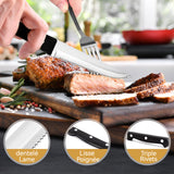 Ensemble couverts 48 pcs acier inoxydable avec couteau steak pour 8 personnes comprend couteau cuillère fourchette avec boîte