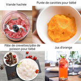Hachoir a Viande Électrique 500W Grande capacité acier inoxydable fonction 4 en 1 mélange multifonction portatif mélange rapide