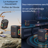 Enceinte bluetooth 6000mAh 25W IPX6 bluetooth 5.4 enceinte portable chaîne stéréo portable pour l'extérieur avec effet lumineux RGB