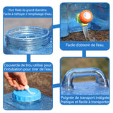 Réservoir d'eau camping 18L avec bouchon anti-poussière tube rallonge et brosse robuste et durable forte capacité de charge bleu