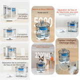 Fontaine à Eau pour Chat 2,2L avec Detecteur de Mouvement Filtre Fontaine Eau Pompe Silencieuse Et 5000 mAh Rechargeable Batterie