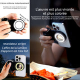 Adaptateur trépied 11,7x8,3cm 750mAh magnétique Adaptateur de trépied 5 types de lumière d'appoint support réglable sur 360 degrés