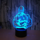 Nouveau créatif musclé homme 3D vision stéréoscopique tactile télécommande veilleuse USB3D petite lampe de table couleur veilleuse