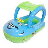 Anneau de natation 60x80x55cm siège gonflable bouée avec parasol voiture bateau pour pisine natation pour enfants de 3 à 36 mois