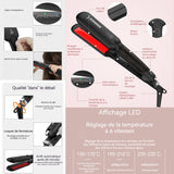 Fer à lisser professionnel avec la nanotechnologie infrarouge vapeur lisseur cheveux 2 en 1 cheveux raides et boucles portable