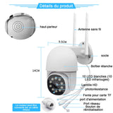 Caméra surveillance wifi extérieure 1080p IP66 étanche à l'eau et à la poussière suivi et enregistrement automatique des vidéos