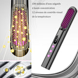 Mini brosse lissante pour cheveux sans fil 45W 9600 mAh portable avec affichage numérique 12 réglages température fers à lisser
