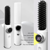 Mini brosse lissante pour cheveux sans fil 25w portable avec affichage numérique 6 réglages de température lisseur cheveux