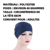 Hijab 40g turban femme foulard cheveux turbans pour femmes femme bonnet polyester our de tête 58cm musulmane turban cotton bleu