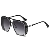 Lunettes de soleil en métal UV400 lunettes de soleil punk hip hop lunettes de soleil carrées à monture complète lunettes de conduite