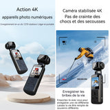 Caméra de Corps 4K avec Microphone Externe 1.33 pouce Rotation à 270 degrés Caméra pour Sport Vélo Voyage Enregistreurs de Police