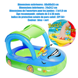 Anneau de natation 60x80x55cm siège gonflable bouée avec parasol voiture bateau pour pisine natation pour enfants de 3 à 36 mois