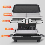 Barbecue électrique 48x35x9cm Gril électrique sans fumée sans fumée revêtement antiadhésifs Barbecue avec Plateau à Goutte à Huile