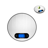 Balance de cuisine Balance ronde de ménage Balance électronique de pâtisserie 1g en acier inoxydable avec affichage LED