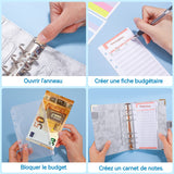 arnet A6 Feuilles mobiles carnet note cuir PU texture de marbre budget/planification financière/carnet livre de comptes mobilea