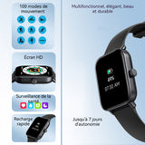 Montre connectée 1,80 pouces 240x284PX Montre intelligente Plusieurs modes sportifs Poussée d'informations intelligentes Grand écran