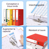 Rangement Papier dossier A4 Chemise à feuilles mobiles deux anneaux Épaississant Stockage et organisation des livres de données