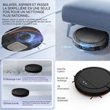 Robot aspirateur 4000pa 6000mah 4 niveaux de réglage Wi-Fi aspirateur robot avec 335ml boîte à poussière et 100ml réservoir d'eau