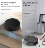 3 en 1 Robot aspirateur 2000Pa Forte Aspiration charge USB nettoyage par aspiration forte idéal pour poils d'animaux domestiques sol