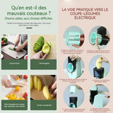 Coupe-légumes 25x14x12.5cm coupe-légumes électrique multifonctionnel pour maison avec 3 types de lames facile à démonter et à laver