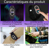 Bracelet anti-moustiques 75mAh IPX4 262x29x14mm anti-moustiques bracelet anti-moustiques ultrasonique portable d'extérieur noir