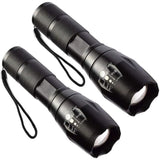 Lampe de poche puissante 2PCS LED portée 200-500 mètres peut zoomer batterie remplacement pour randonnée/le camping/la recherche