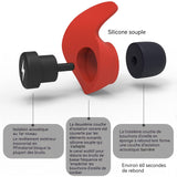 Bouchon d'oreille 9-12mm diamètr rouge bouchons d'oreille en silicone réduction du bruit réutilisables bouchons d'oreille sommei