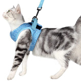 Chaton laisse tissu autocollant fort 67g boucle réglable cravate chat slip chat poitrine harnais laisse pour animaux de compagnie