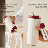 Mug Isotherme 450ml mug lsotherme portabilité tasse isolée sous vide thermos tasse en avec affichage intelligent de la température