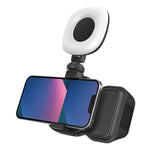 Adaptateur de trépied 7,8x8,2cm bluetooth adaptateur trépied smartphone avec lumière d'appoint et télécommande 3 modes de gradation