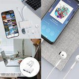 Mini station d'accueil multifonctionnel portable adaptateur conversion avec USB type-c lightning lecteur de carte pour clé USB