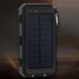 Alimentation solaire mobile  20000mAh Double interface USB  Haute efficacité et sécurité  Résistant à l'eau Conception antidérapante
