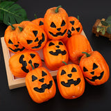 6 modèles de citrouilles simulées avec des visages fantômes comme décorations pour les farces d'Halloween et de Thanksgiving