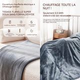 Couverture électrique 80x140cm IPX8 couverture châle électrique avec 3 modes de réglage de la température chargement USB pratique