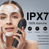 Brosse nettoyante visage 800mAh 5 vitesses réglables nettoyage ultrasonique poils en silicone souple sangle suspension silicone