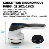 Masseur avec 8 têtes de massage polyvalents appareil de massage anti cellulite pour soulager la fatigue masseur electrique san fil