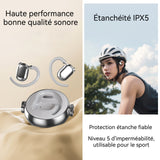 Écouteurs Bluetooth 400mAh étanchéité IPX5 réglage de l'étanchéité stéréo bilatéral charge pendant 60 minutes crochet d'oreille