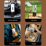 machine à café Mini électrique 72w 7800mah 90ml avec support et sac auto-chauffante cafetière sans fil avec affichage numérique