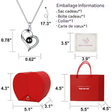 Coffret cadeau Rose éternelle collier je t'aime en 100 langues collier de Projection boîte pomme rouge cadeau de noël vacances