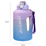 Tasse d'eau 1,5 l, bouteille d'eau graduée portable de grande capacité, tasse d'eau de gymnastique, bouteille d'eau graduée