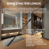 Barre d'haltères 120cm 2.8cm structure à pression droite barre d'haltérophilie à double roulement chrome galvanisé 300LB noir